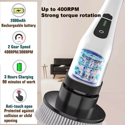 Revolutionize Your Cleaning Routine with the Cordless Electric Spin Scrubber - Perfect for Kitchen, Bathroom, and More!