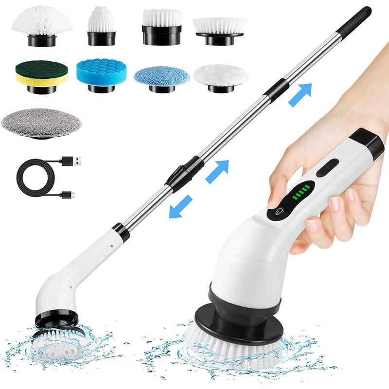 Revolutionize Your Cleaning Routine with the Cordless Electric Spin Scrubber - Perfect for Kitchen, Bathroom, and More!