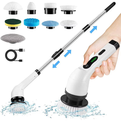Revolutionize Your Cleaning Routine with the Cordless Electric Spin Scrubber - Perfect for Kitchen, Bathroom, and More!