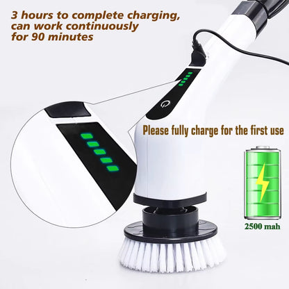 Revolutionize Your Cleaning Routine with the Cordless Electric Spin Scrubber - Perfect for Kitchen, Bathroom, and More!