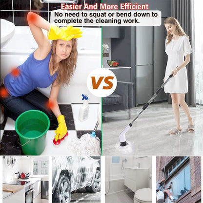 Revolutionize Your Cleaning Routine with the Cordless Electric Spin Scrubber - Perfect for Kitchen, Bathroom, and More!